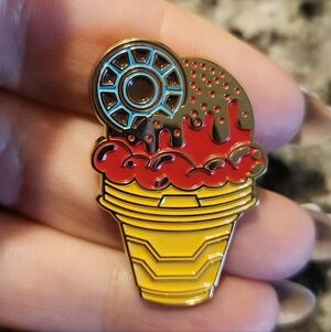 (5 For $30) Disney Marvel Avengers Eat The Universe Iron Man Ice Cream Cone Pin